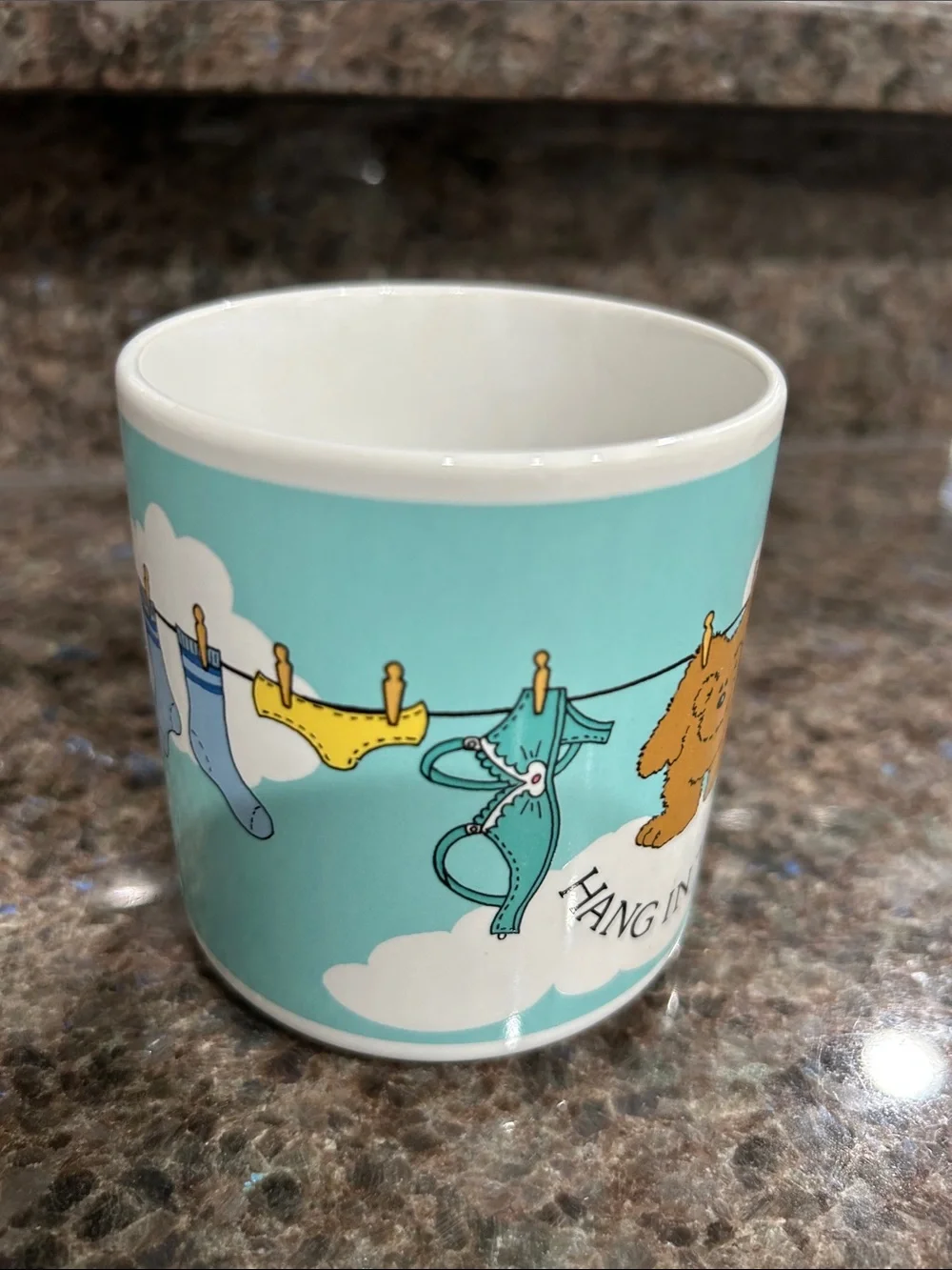 Hang In There Blue Ceramic Mug